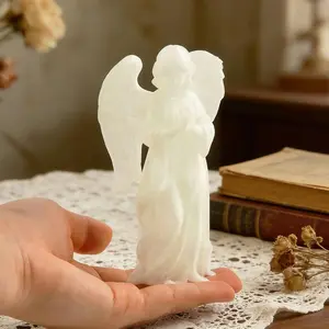 Printed Luminous Angel Figurine for  & Office Decoration, Praying Guardian Angel Statue for Bedroom, Office, or Sympathy