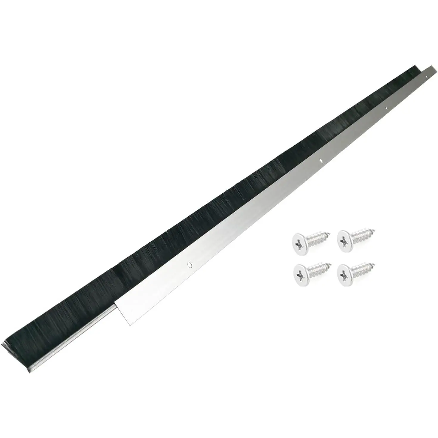 4 Pack  Door Brush Sweep, 0.98" W x 39.37" L,  13ft | Roll up door brush seal with  base fits 1" gap, for garage exterior doors, durable & easy install