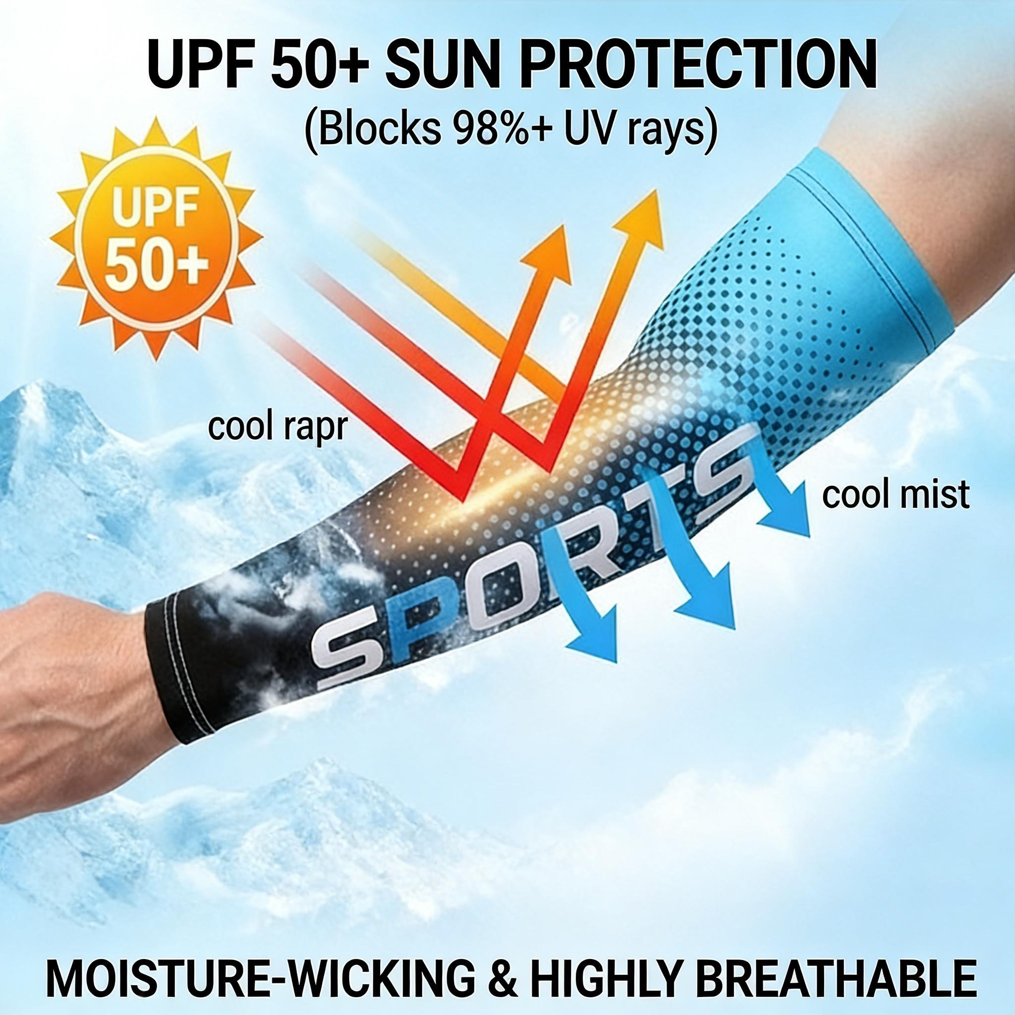 5 Pairs Summer UV Blocking Arm Sleeves | Breathable Cooling Sun Protection | Outdoor Sports Arm Covers for Men Women | Value Pack