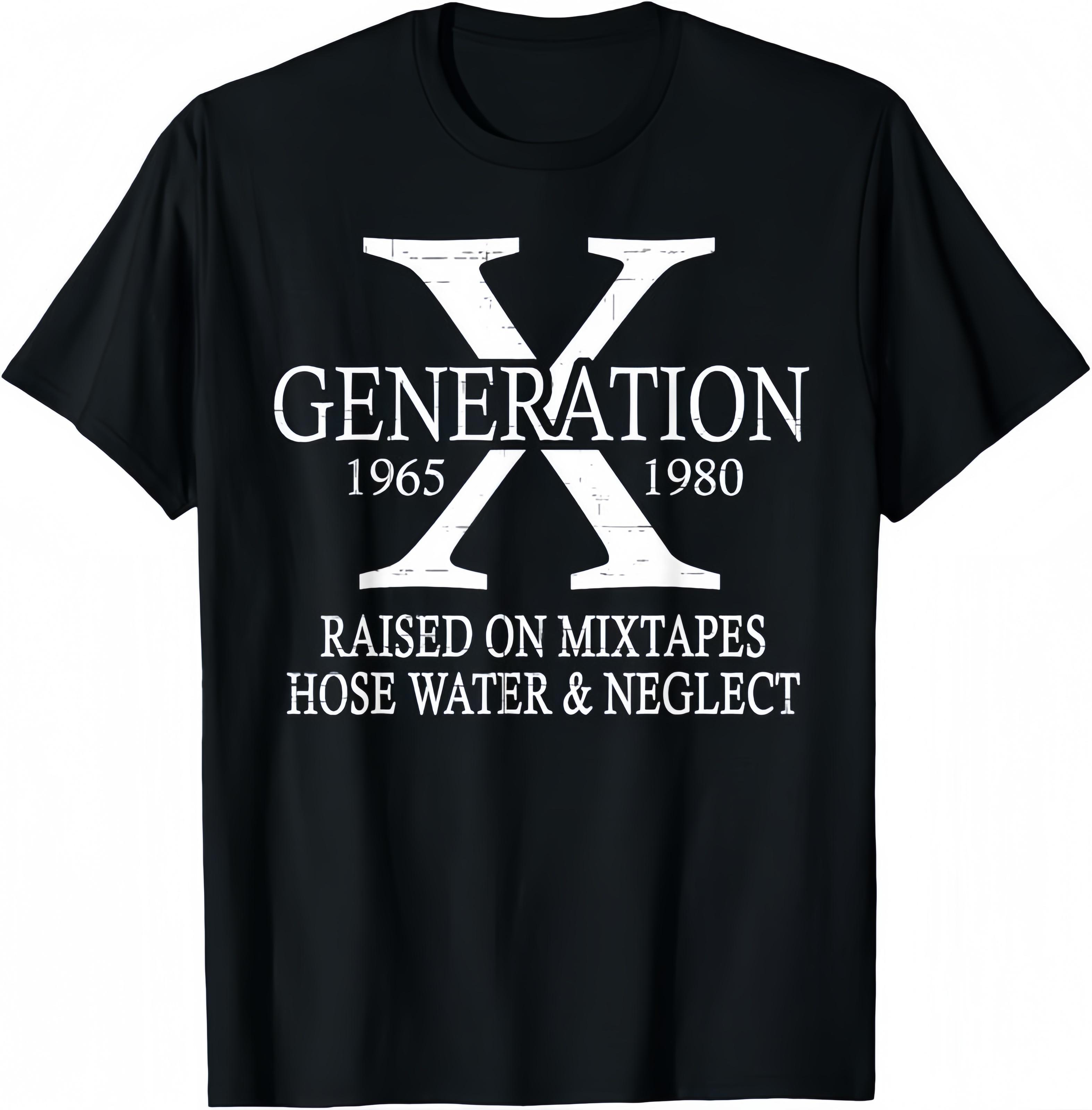 Retro Casual Short Sleeve T-Shirt for Gen X Raised on Mixtapes Hose Water and Neglect