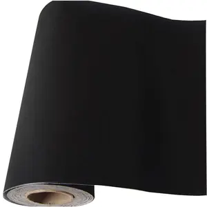 Self Adhesive Black Soft Velvet Flock Peel and Stick Drawer Liner, 17.7" x 117", for Jewelry Drawer DIY Craft Fabric