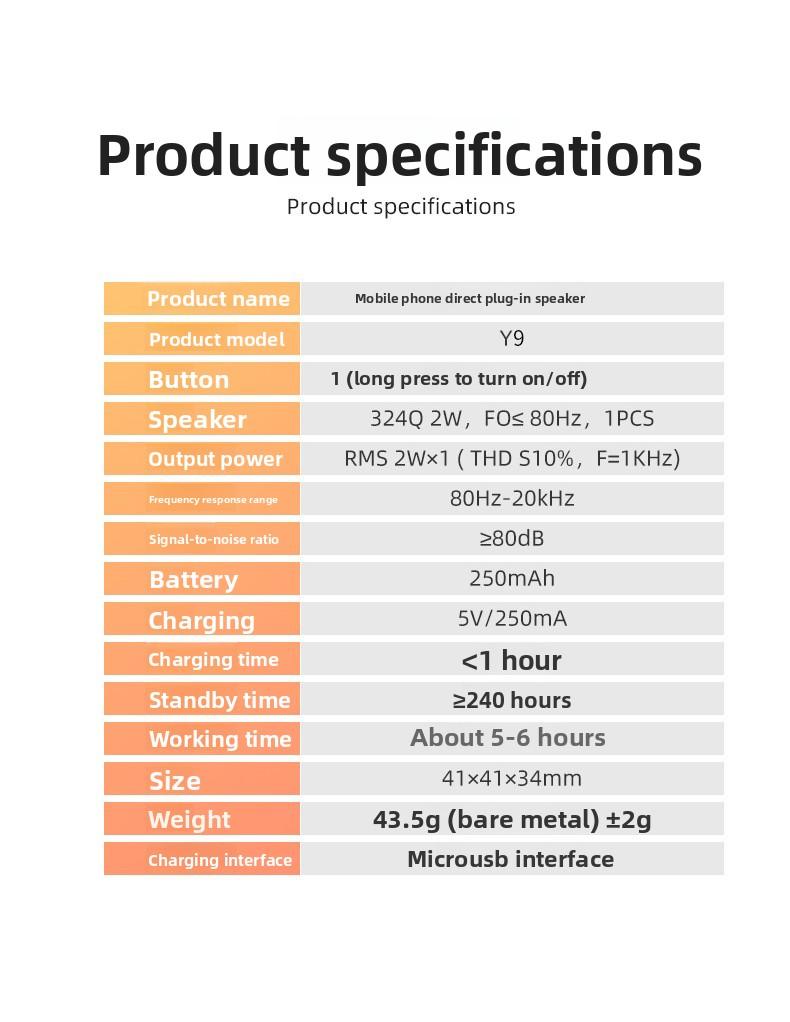 Direct-plug mini speaker Type-C mobile phone mini player portable speaker wholesale external subwoofer wireless