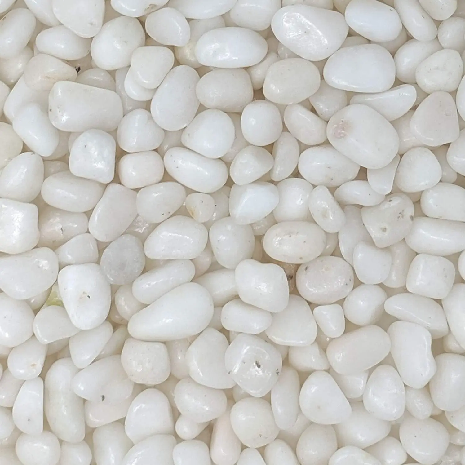 Decorative White Pebbles for Plants & Vase Filler | Polished Natural Stones | 3/8" Size (2-lb Bag)