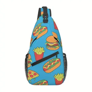 Men's Bum Fanny Packs & Belt Bags - Unisex Multi-Functional Chest Crossbody Bag for Travel, Hiking with French Fries, Hamburger, Hot Dog Designs, Bum Men's Fanny Packs & Belt Bags