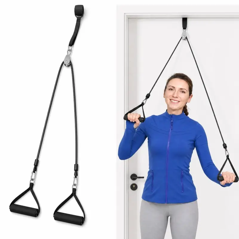 6pcs A Door-mounted Shoulder Pulley System for Physical Exercise and Post-surgery Recovery, Made of Durable TPE Material with a Large Door Anchor, Exercise Pulley, Iron Pulley, Shoulder Pulley Trainer, Exercise Rope for Neck, Shoulders