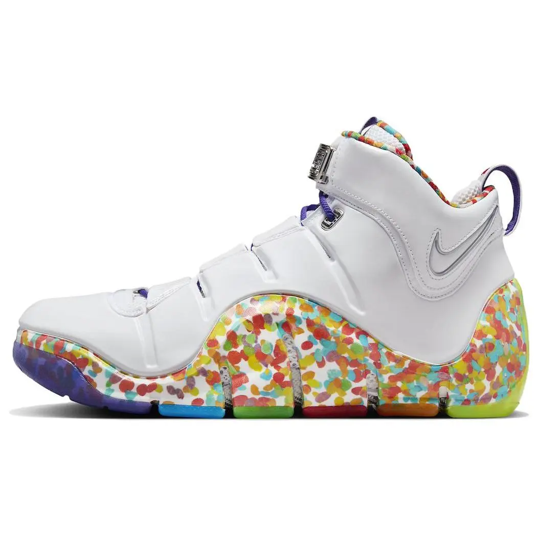Nike LeBron 4 Fruity Pebbles Men's Mid-Cut Performance Basketball Shoes with Comfortable Round Toe Verifiable, with credentials and supporting global authentication