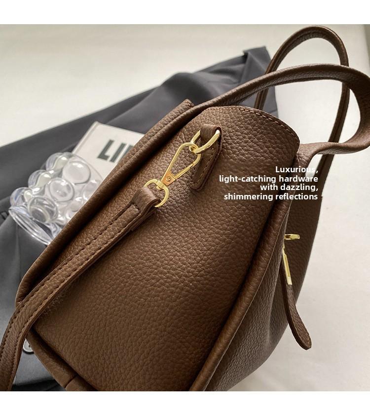 Women's Elegant Commuter Purse for Work, Simple Fashion Handbag 2pcs Set with Matching Pouch, Retro Chic Crossbody Shoulder Bag, Versatile Tote for Daily Office and Business Travel