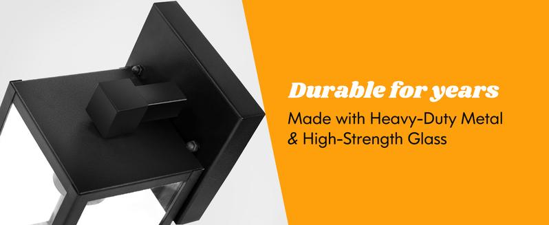 2-Pack Outdoor Wall Light, Exterior Waterproof Wall Sconce Light Fixtures,  Outdoor Wall Lamp with Clear Glass for House, Porch, Front Door, Garage, Patio, Bulbs Not Included