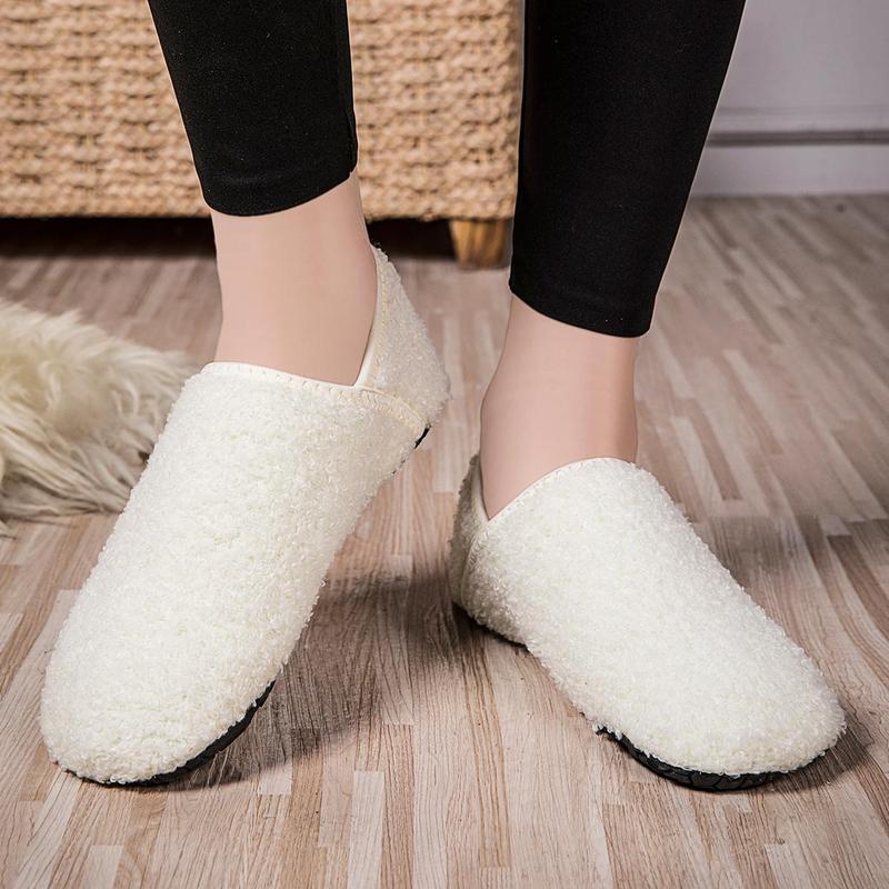 Winter Cotton Shoes for Women House Slippers Cozy Sock Shoes with Soft Rubber Sole Slip On for Indoor Outdoor
