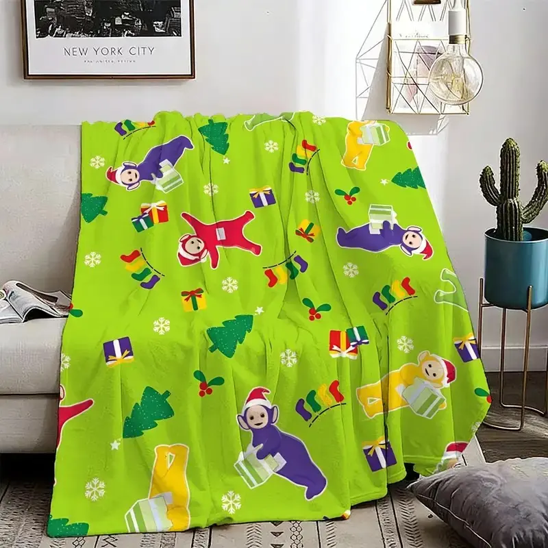 Classic T-TeletUBbies Throw Lightweight 240g Flannel Blanket Soft Skin-friendly for Summer Cooling