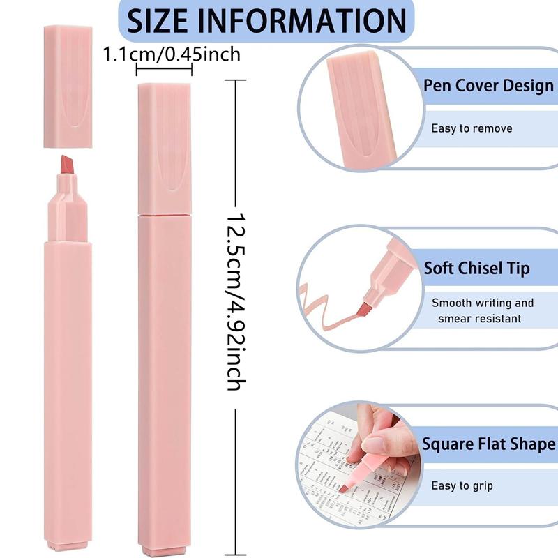 Pastel Highlighter Pen (12pcs), Soft Tip Highlighter Pen, Aesthetics Highlighter Pen, Multipurpose Marker Pen for School Office