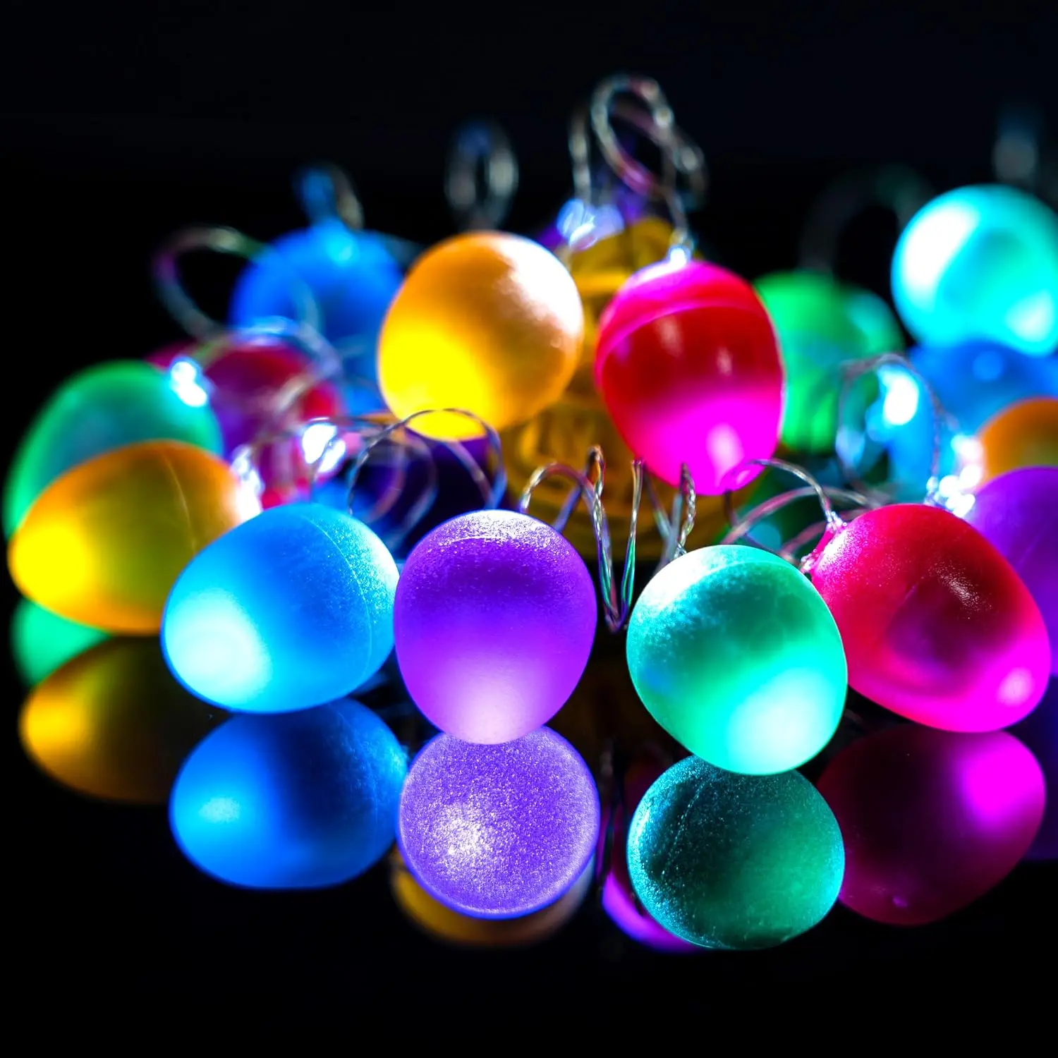 Easter Decorations Easter Lights String Eggs Fairy Light  Operated | 10ft 30LEDs String Lights with Remote Spring Themed Multi Color Eggs Decor for Indoor Outdoor Bedroom Party