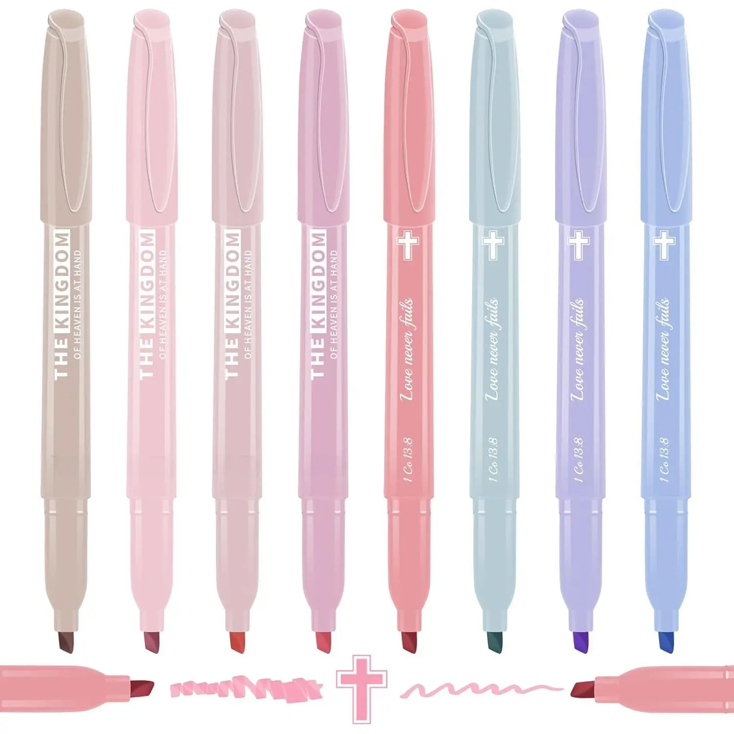 Pastel  Highlighter Markers 8 Pack, No Bleed, Cute Aesthetic Highlighters  Colors Dry  for  Study Journaling, Textbook Motivational  for Christians,