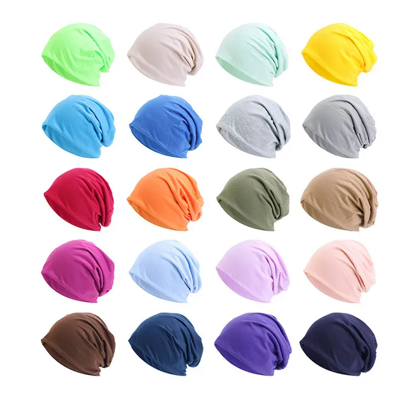 Effortless Soft Jersey Slouchy Beanie Stretchy Breathable Skull Cap Lightweight Full Coverage Turban Headwrap Women Daily Casual Outdoor Sleeping