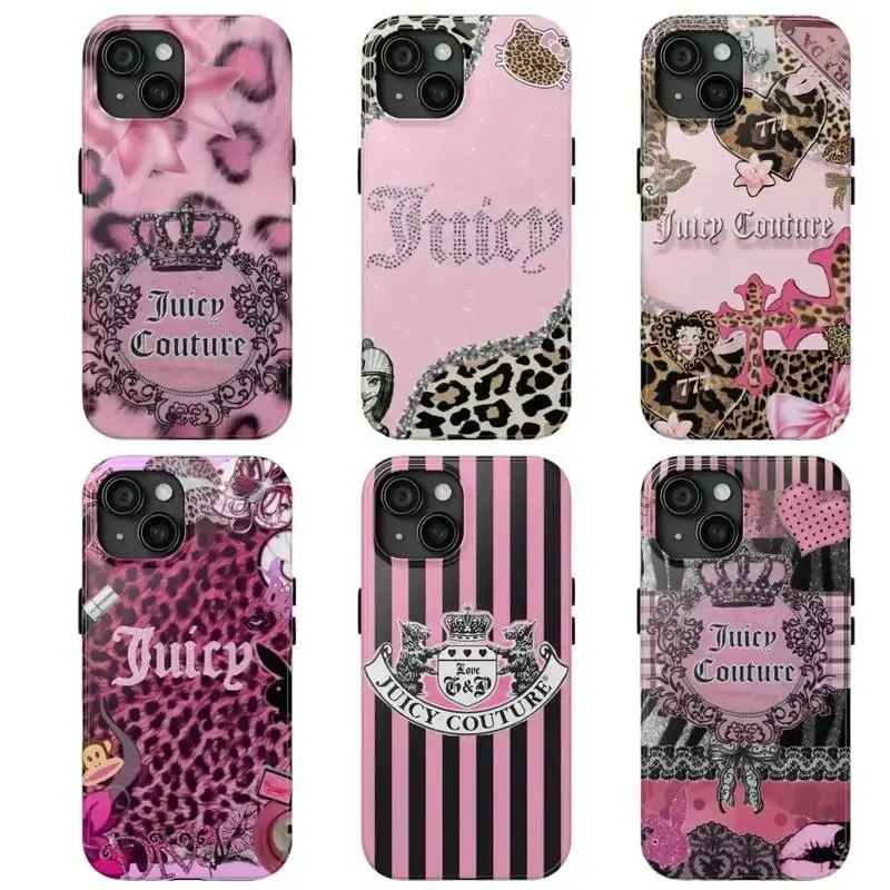 Juicy-couture leopard print Phone Cases Suitable for iPhone 17-11 Pro Max/Plus and  Samsung Galaxy S23-25