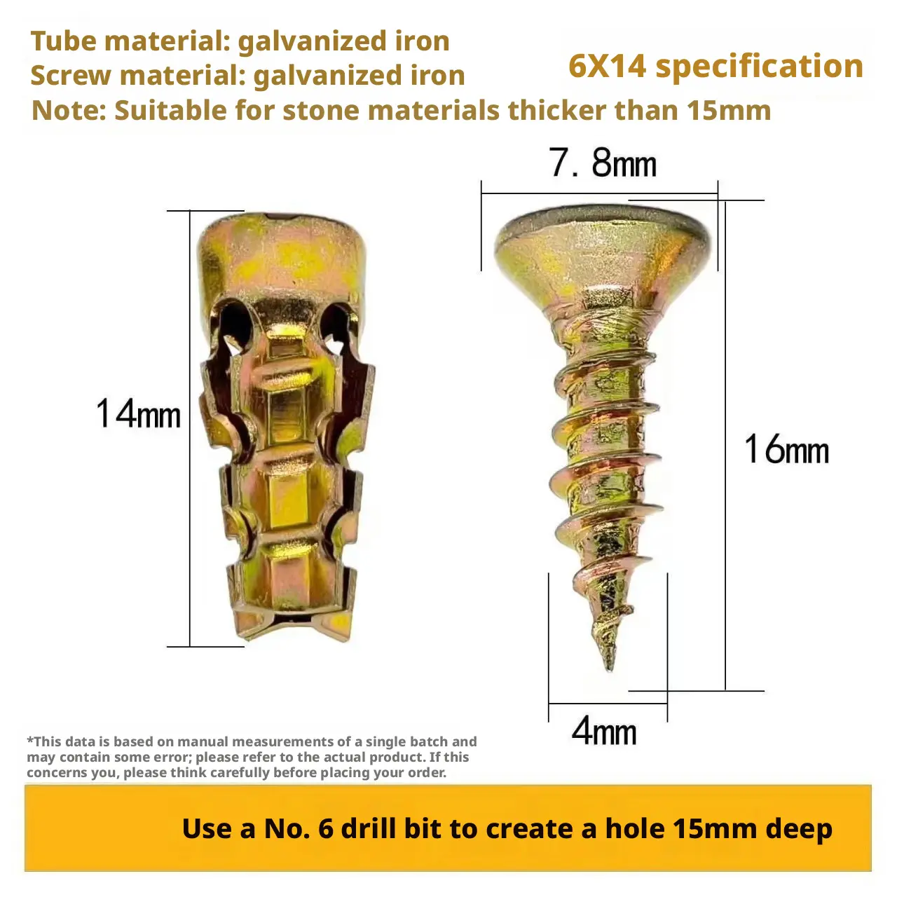 Stone and tile cabinet thread repair, partition hinge, pull-out basket track installation, small Christmas tree, ultra-short expansion screw