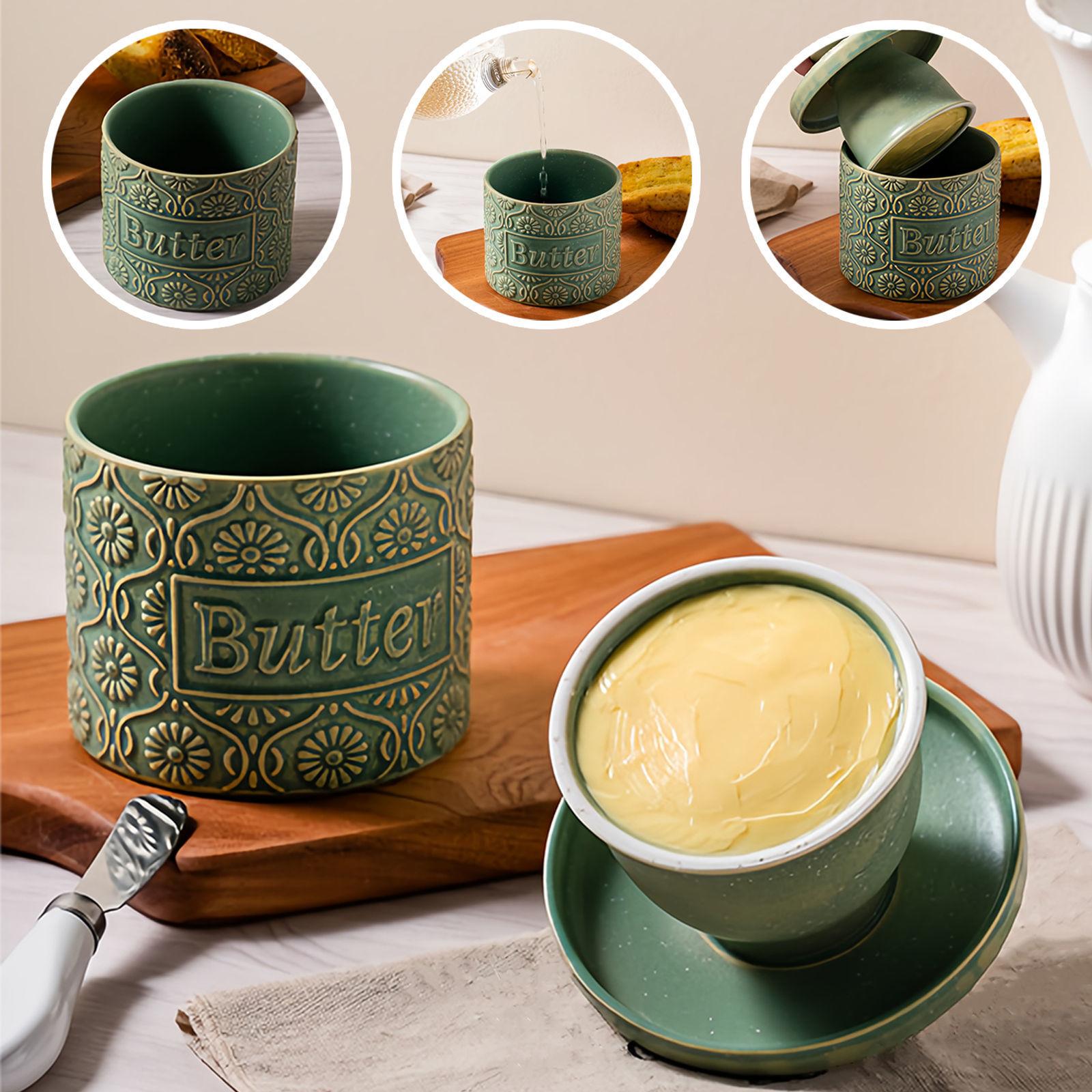 Butter bell with Water Line, French Butter Dish with Lid for Fresh Spreadable Butter bell container  Butter Ceramic storage