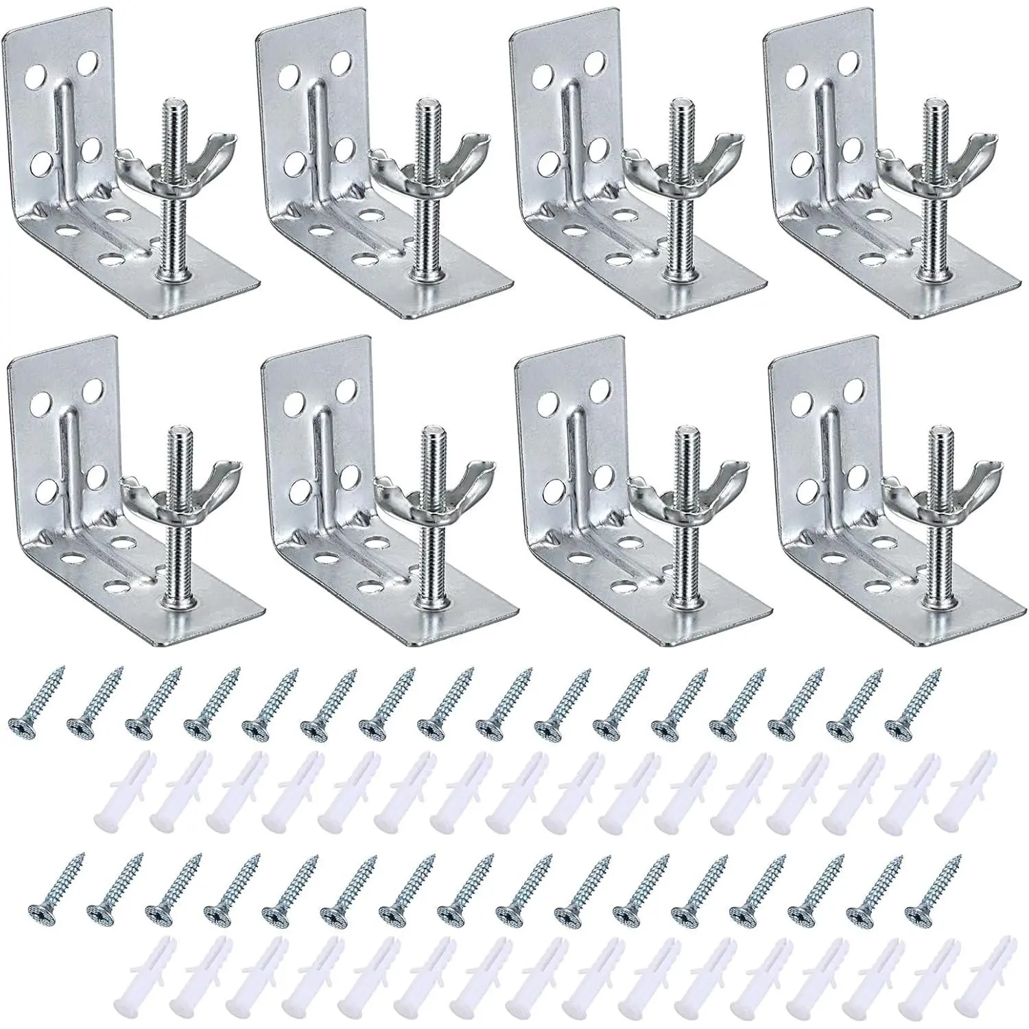 Shade L Brackets 8 count Mounting L Bracket with Wingnut for Woven   Roman Shade Metal L Shade Brackets for Inside,Ceiling or Wall Mount  L Blind Brackets for