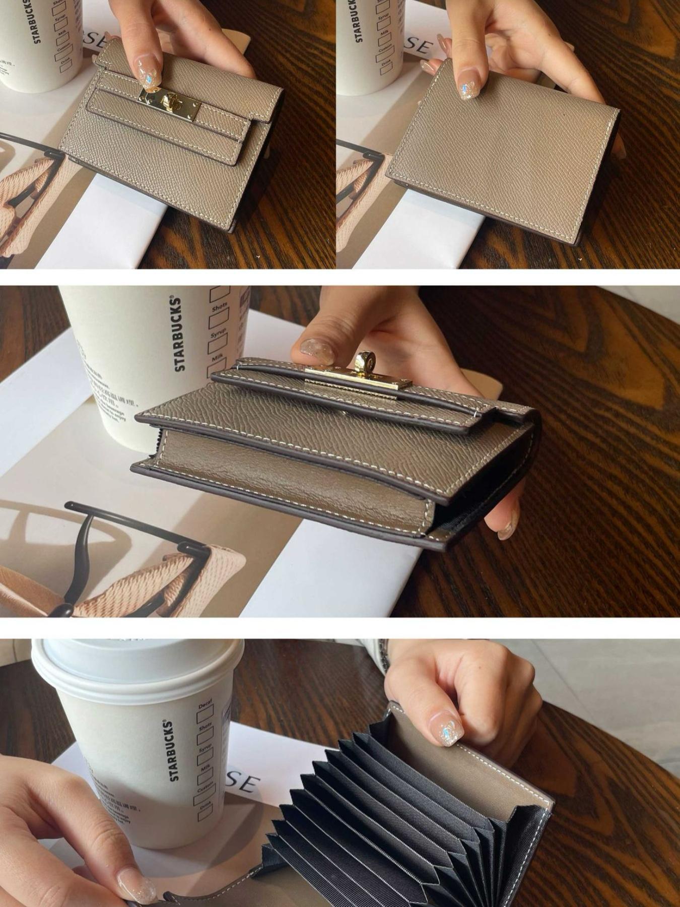 Ultra-Thin Leather Card Holder with Lock & Keychain, Compact Zipper Card Case, Exquisite Unisex Design for Daily Travel & Portable Carry