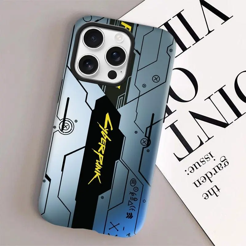 Mechanical pattern, cyberpunk style phone case, compatible with iPhone 11 12 13 14 15 16 17 Pro Max & Samsung Galaxy S26 S25 Ultra S24 Plus S23 FE S22 S21 Case, dual-layer protective case, shockproof design.MFL123