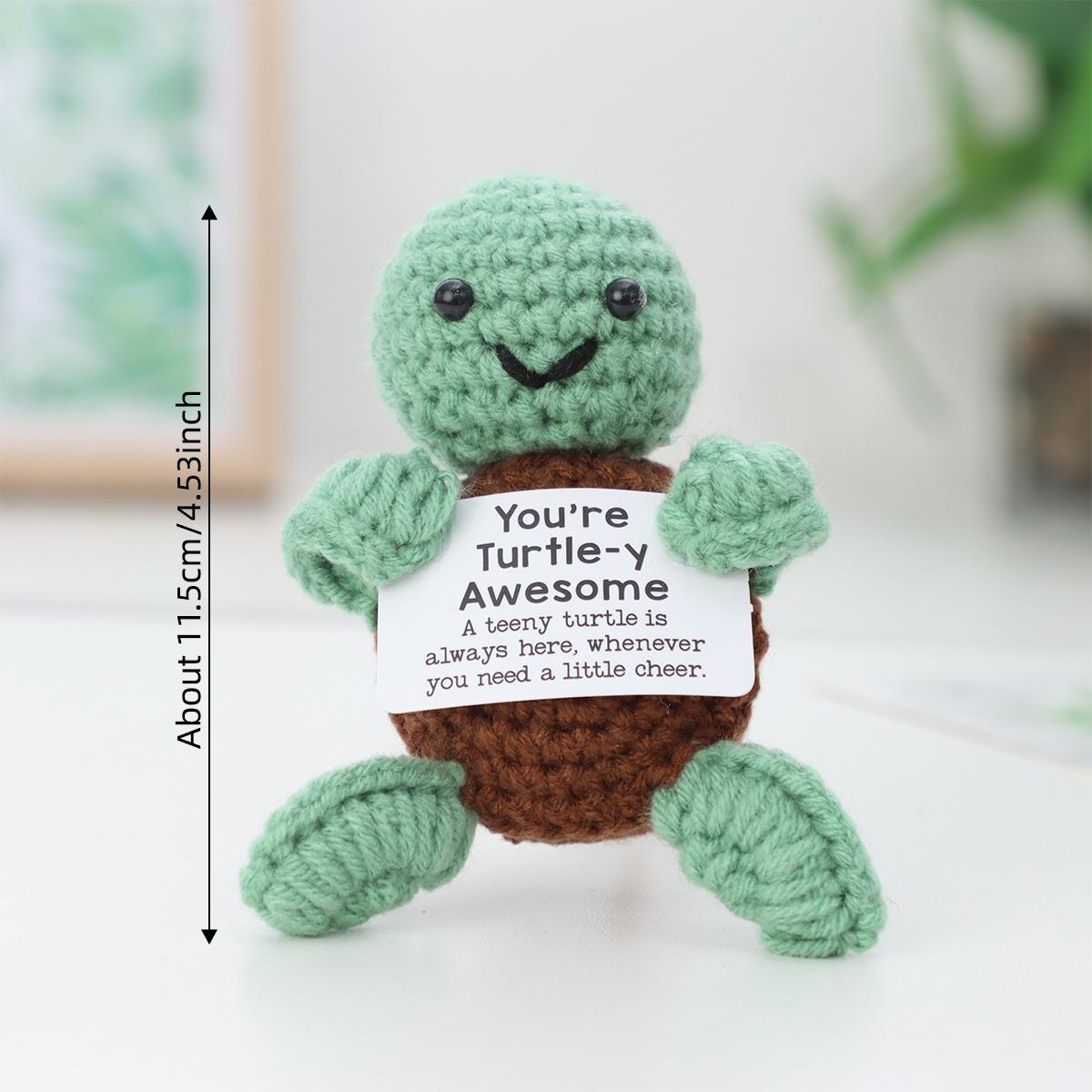 Cute Turtle Design Crochet Plush Toy, 1 Count Positive Potato Turtle Crochet Plush Toy, Soft Knitting Desktop Ornament, Perfect Gift for Birthday & Holiday, Stuffed Animals, Home Decor, Durable Soft Fluffy, Soft Stuffed Figure