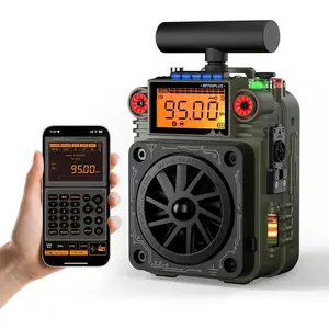 RF750 Plus AM FM SW Shortwave Radio with NOAA Alert, Portable Mini Radio with APP Control, 297 Preset Stations, Replaceable , T-Type Antenna, SOS  for Camping, (Army Green)