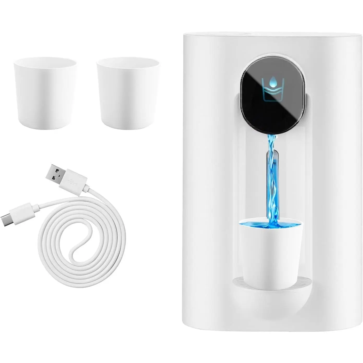 Automatic Mouthwash Dispenser 18.26oz(540ML) Touchless Electric Mouth Wash Dispensers Bathroom Accessories with 2 Magnetic Cup 3 Modes Wall Mounted Mouth Wash Dispenser for Home Kid (White)