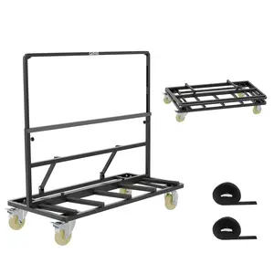 Heavy Duty Drywall Cart Dolly 43" x 22", 1800lbs Load Capacity Panel Dolly, 2 Straps Included, Plywood Cart for Drywall, Glass, Doors, Warehouse & Job Site