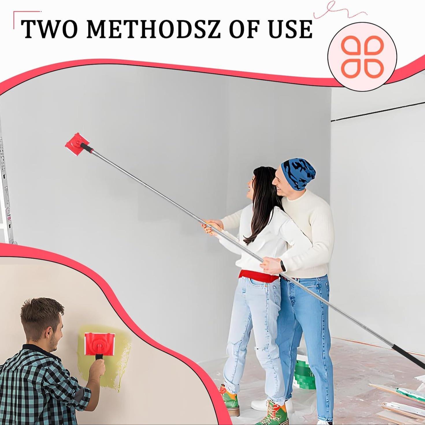 Adjustable Paint Edge Tool, 1 Set 6-segment Threaded Extension Paint Edge Tool with 2 Replacement Pads, Paint Supplies & Tools for Home