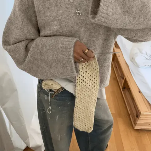 New Loose Fit Elegant Outdoor Women's Knitwear Casual Pullover Round Neck Vintage Knitting Knit Top, Spring Y2K Cute Festival Commuter Fashion