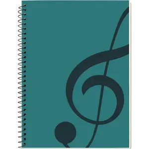 Notebook Composition Manuscript Staff Notebook with 100 Pages 10.24x7.5 inch/26x19cm, Green
