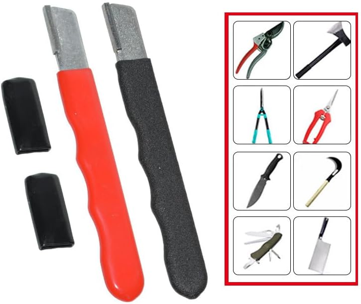 4 Pack Pruning Shears Blade Sharpener Mini Portable Quick Edge Sharpening Carbide Knife Sharpeners for Garden Tool Trimming Knives Cutter Scissor Axe Clipper Pruners Kitchen Garage Outdoor