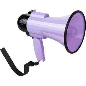 30 Watt Power Portable Megaphone Bullhorn Speaker with Voice, Siren/Alarm, 240S Recording, Volume Control and Strap