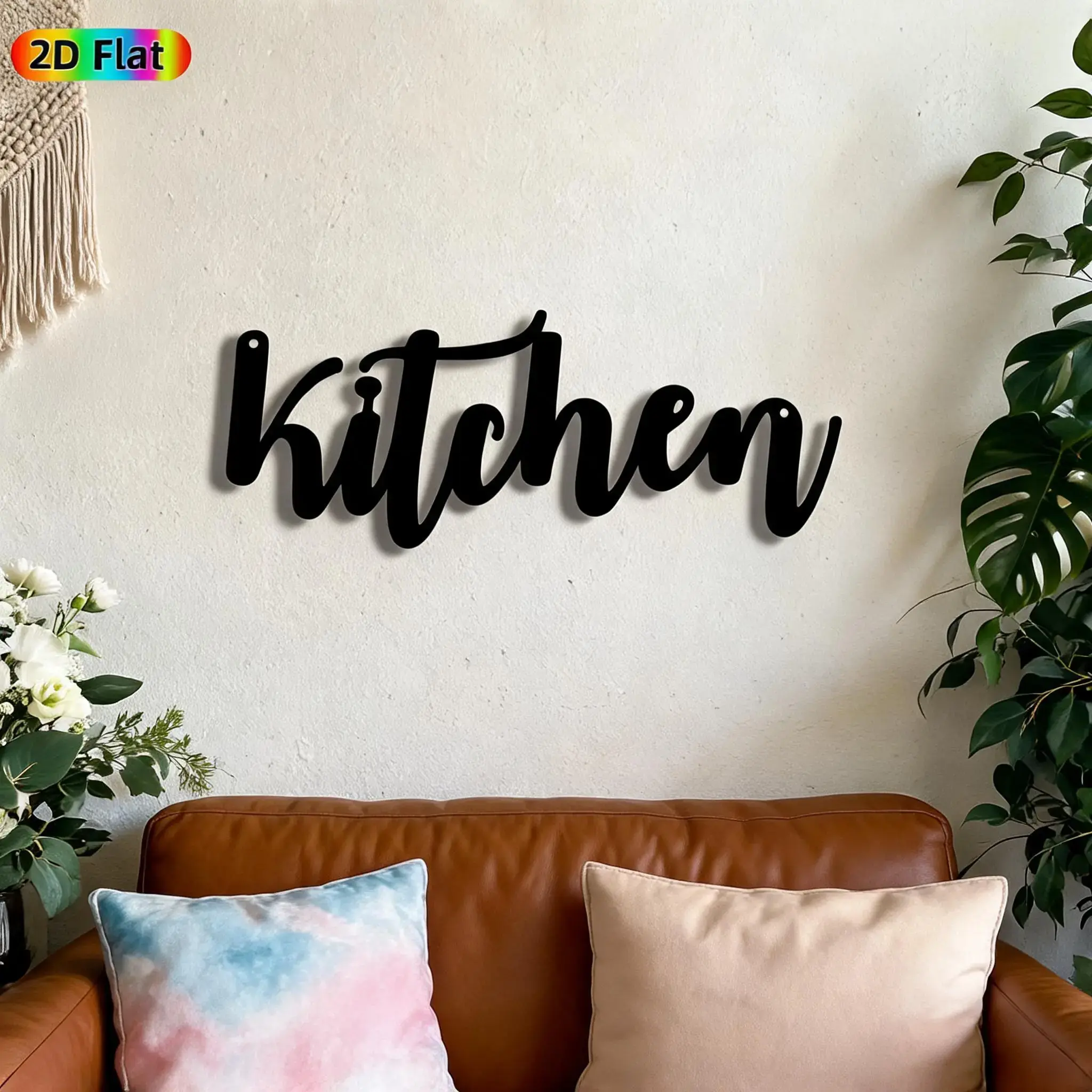 1pc Kitchen Word Metal Wall Art, Kitchen Sign Mural, Artistic Wall Sign, Decorative Wall Sign, Home Decor Accessories, Craftsmanship, Perfect for Housewarming, Kitchen Dining Room & Coffee Shop Decor, Ideal Gift for Home Cooking Enthusiasts