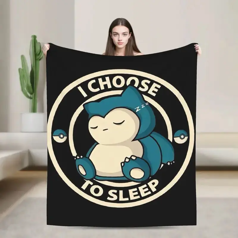 Snorlax More Sleep Please Super Warm Blanket  Decorative Plush Throw Blanket Graphic Outdoor Flannel Bedspread Sofa Bed Cover