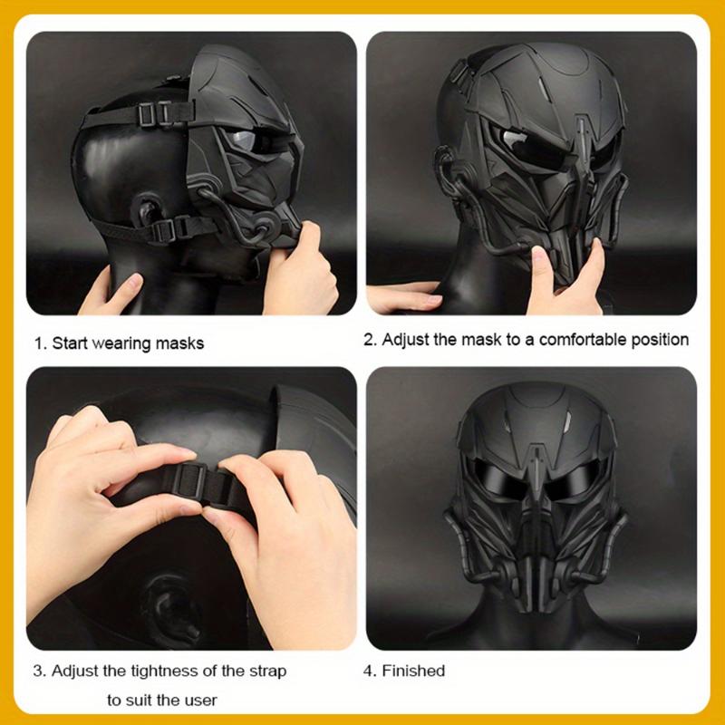 [Durable Full Face Mask for Airsoft] Breathable Tactical Full Face Mask for Airsoft, Paintball & CS Wargames - Durable Nylon with Impact-Resistant Design and Comfort Cushion Pad
