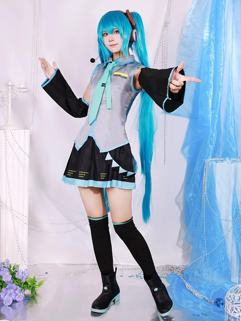 Anime Character Performance Clothes Hatsune Miku MIKU Anime Clothes Cosplay Clothes JK Skirt Same Suit Wig Accessories Halloween