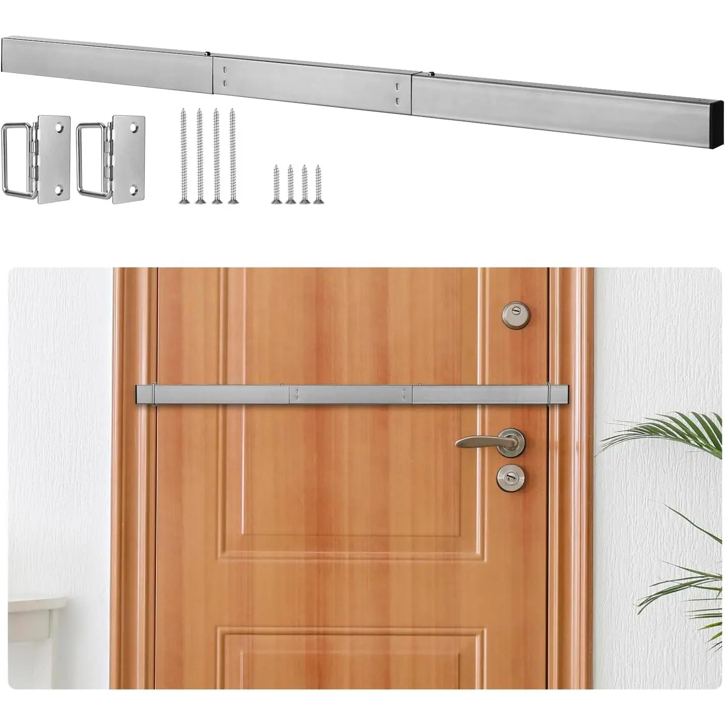 Door  Bar Barricade Brackets Kit Set Door Stopper    Devices for Front Door