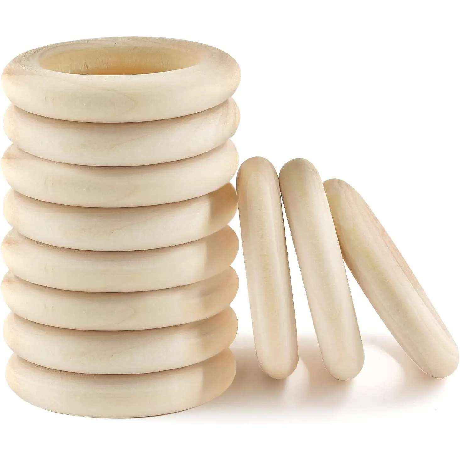 Wooden Rings, 40mm / 1.6 Inch, 30 count | Unfinished, Smooth  Circle Rings, For DIY Craft,  Hanger,  Making