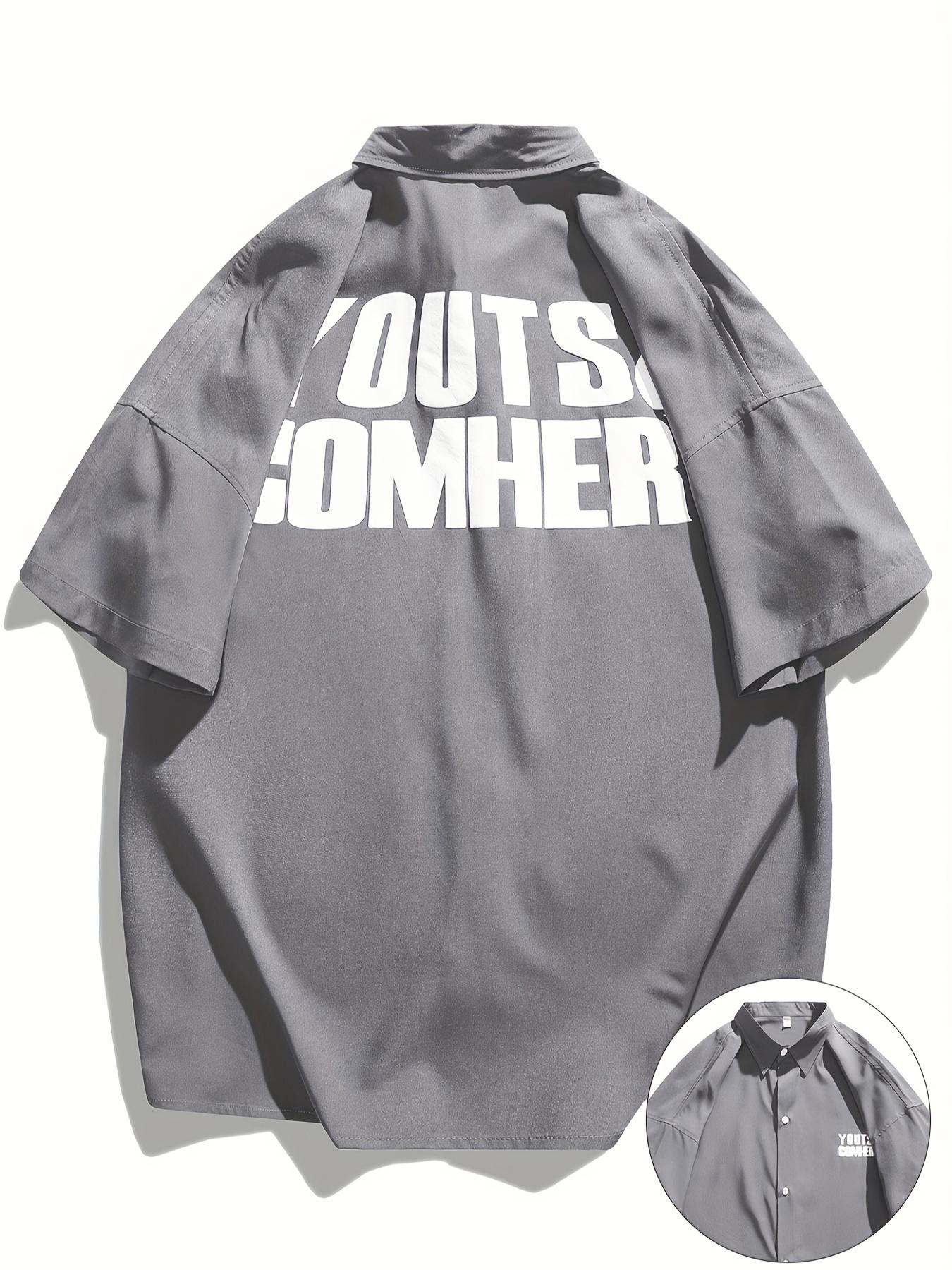 NewBdhjydb Casual Short-Sleeve Shirt, Trendy And Stylish Summer Japanese Lettered Top Jacket for Men.