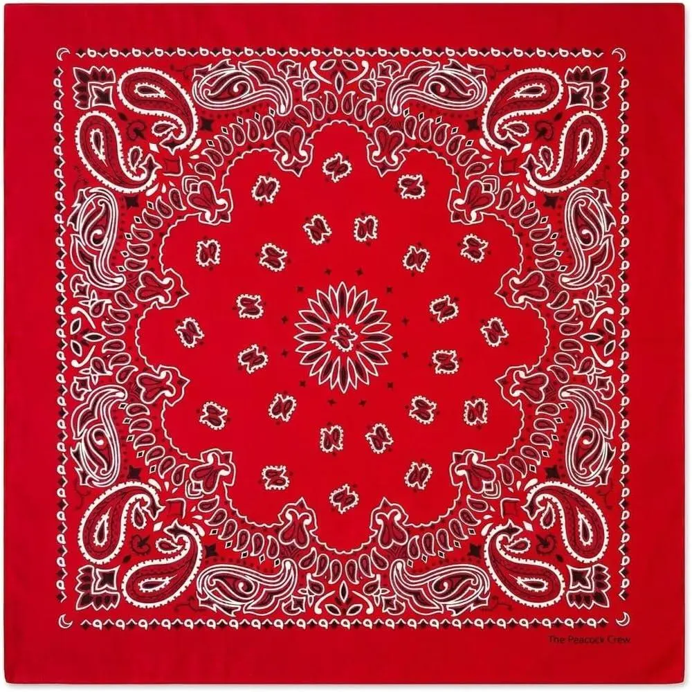 Premium Soft Cotton Bandana with Designer Paisley Print, 22x22 Inch Double-Sided Head Scarf for Men and Women, Casual Daily Wear, Female, Colorful Paisley, Designer Bandanas