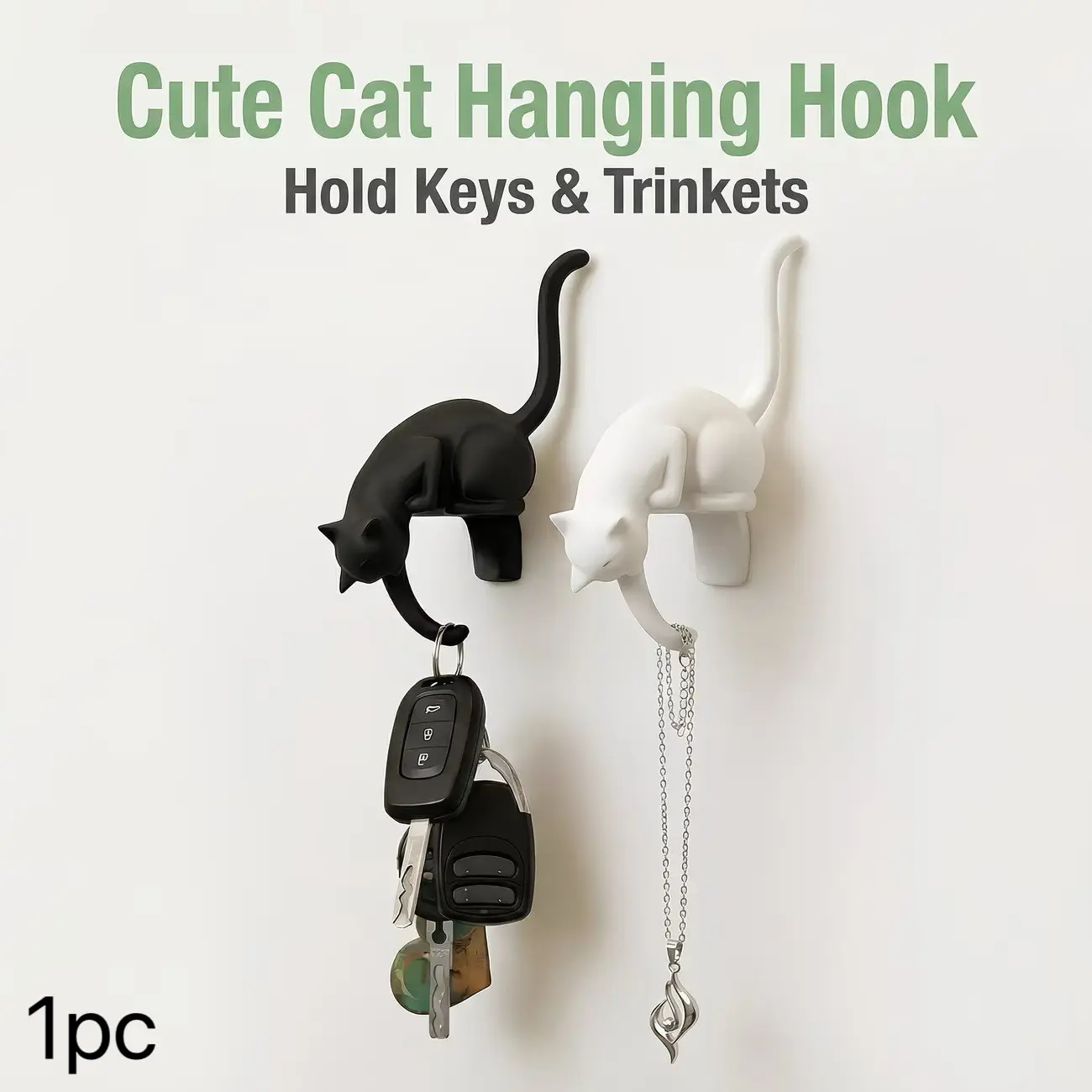 Creative Cat Tail Key Holder, Decorative Key Hook, and Hanging Hook, Home Decor Ornament, Perfect Gift, Unique Wall Mounted Organizer