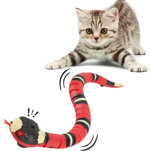 Interactive Smart Sensing Snake Toy Cats, Dogs &Kids - USB Rechargeable, Automatically Senses Obstacles - Electric Toy Gift & Prop Halloween, Christmas & April Fools