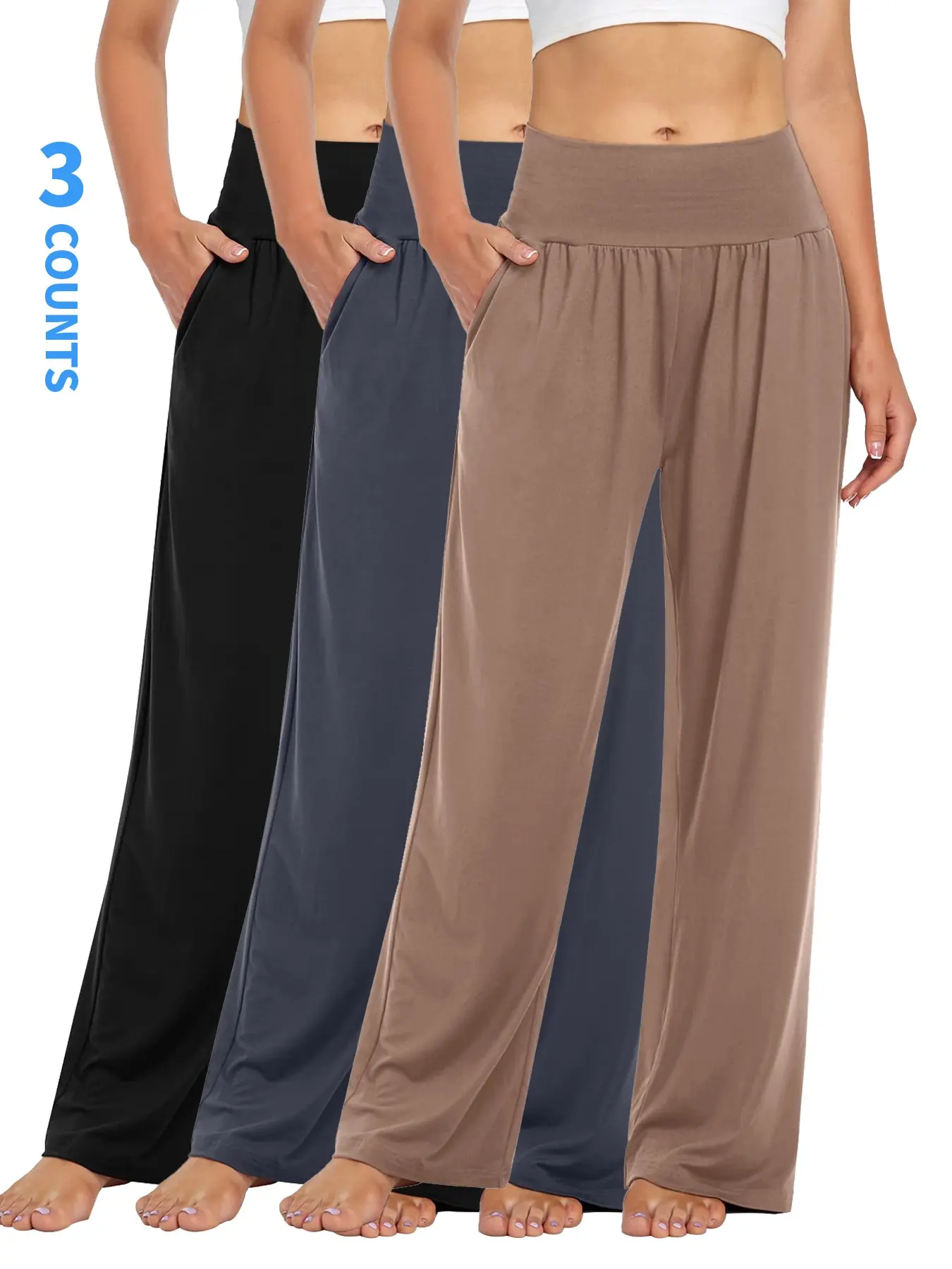 Essential Yoga Pants Women's Casual Loose Wide Leg Cozy Pants Yoga Sweatpants Comfy High Waisted Sports Athletic Lounge Pants with Pockets,Spring Ahletic Sweatpants,2026 Spring trending, Casual Sportswear Pants, Athletic Casual Trousers, Activewear Pants
