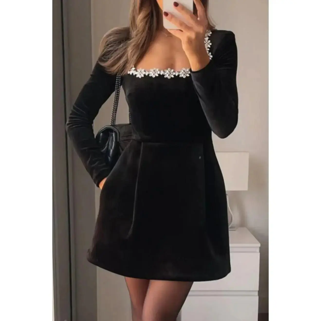 Floral Rhinestone Dress