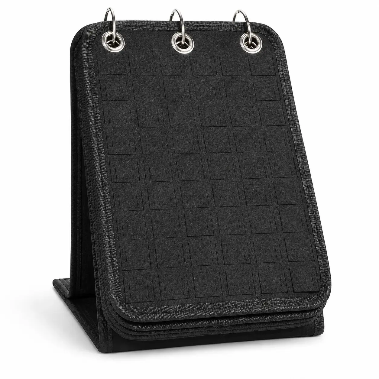 1 Pc Felt Pin Display Book – 5-page badge and brooch storage organizer. Portable binder-style case for pins, badges and jewelry, perfect for collection display, home use and desktop organization.