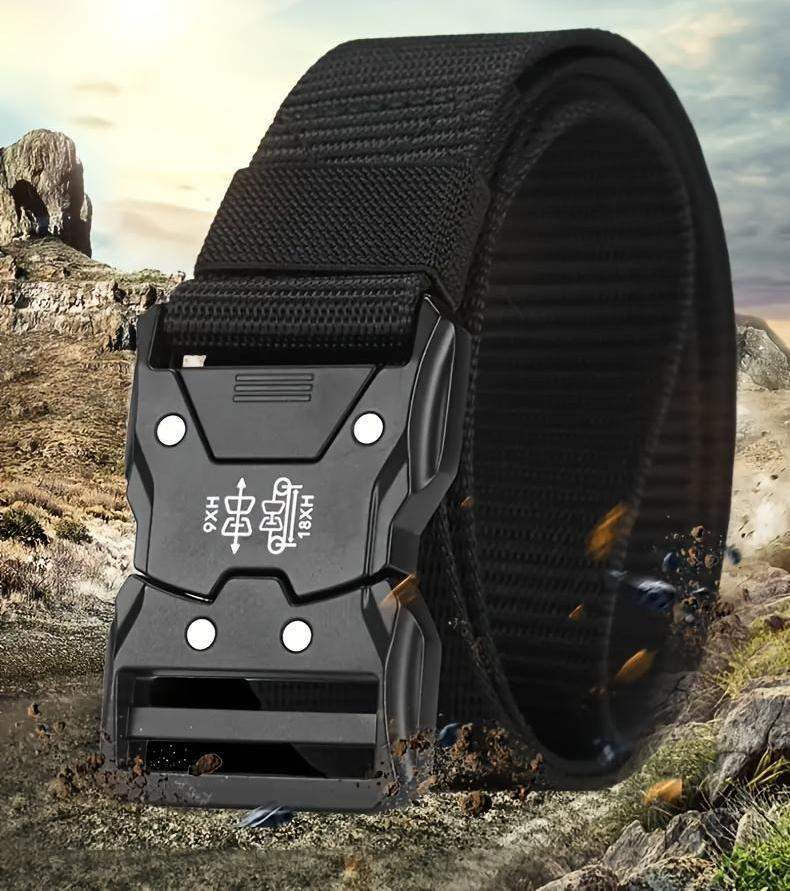 2026 New Arrival Men’s Tactical Training Waistband – Durable Nylon Quick-Release Buckle, Adjustable Black Outdoor Sports Belt