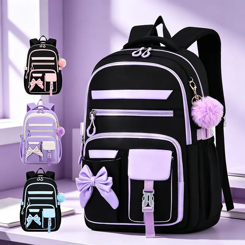 A Casual Backpack for Teens Adorned with a Bow, Ideal for Outdoor Adventures And Travel, Made to Fit a 15.6-Inch Laptop, Equipped with Adjustable Shoulder Straps And Smooth Zippers, Perfect for Everyday Outings And School Use., for Teenager