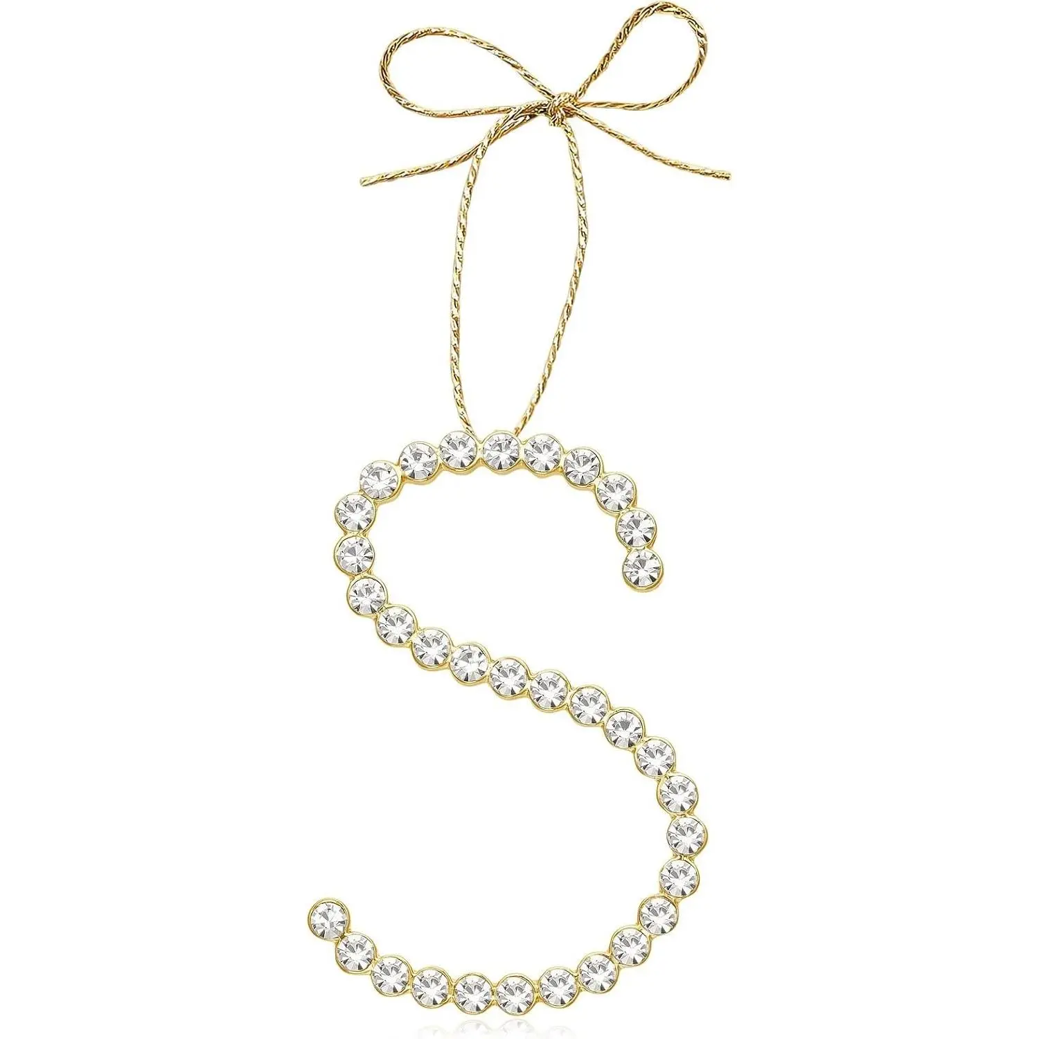 Christmas Letter Ornaments, Initial S Ornaments for Christmas Tree | Letter Xmas Tree Hanging Ornament for Mother Best Friends Sister Wife