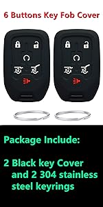 Silicone Rubber Key Fob Cover Compatible with 2014-2021 Chevrolet Suburban Tahoe GMC Yukon Yukon XL HYQ1AA